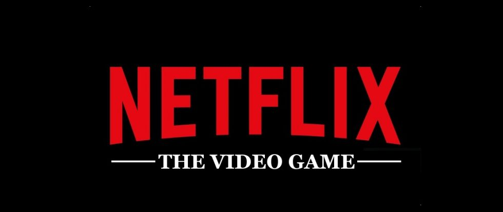 Black field with red text that reads "Netflix." Below this are the words "The video game" in contrasting white