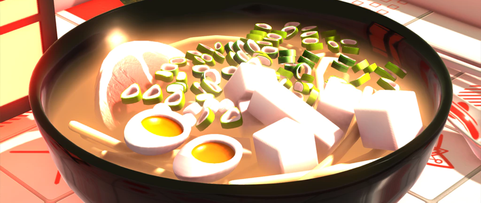 A bowl of 3D ramen.