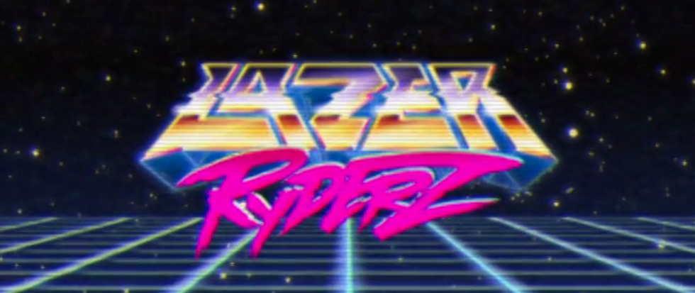 80's affected text on a pixelated screen reading Lazer Ryderz
