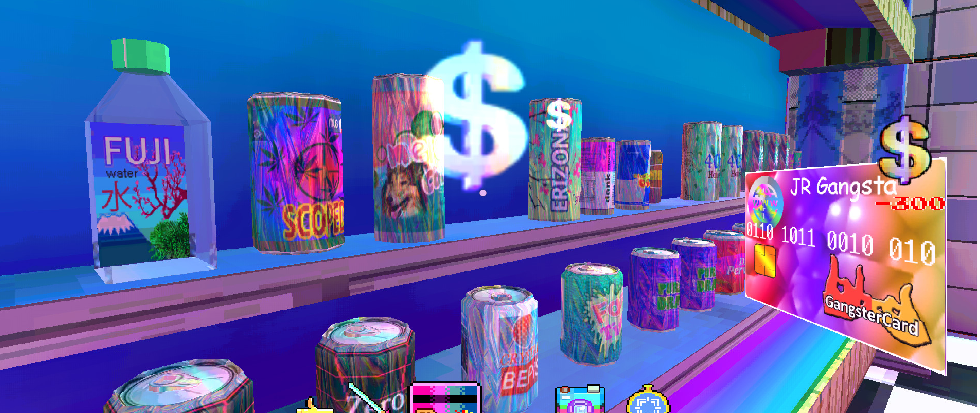a vaporwave inspired bar, a picture from the game Broken Reality.