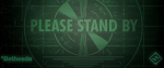 A test screen that reads "Please Stand By" with logos for Bethesda and Fantasy Flight along the bottom.