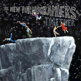 The cover for The New Pornographers album Together, which features tiny plastic figures of people either frenetically dancing or flying of a planetary cliff into the void of space.