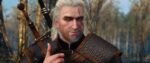 In a screenshot from The Witcher 3, Geralt of Rivia – Ravix of Fourhorn, the Butcher of Blaviken, the White Wolf – grins and give a thumbs up.