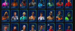 A sampling of several characters from Fortnite's character selection screen.