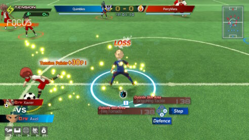 Another screenshot from Victory Road showing the game in action. A character in the center is dealing with Loss with a lot of options and buttons and numbers on screen