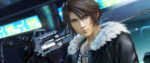 A screenshot from Final Fantasy VIII shows a woman in a fur-collared bomber jacket holding a large six-shooter pistol and looking pissed.