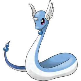 Dragonair is a dragon-type pokemon with a very serene appearance, looking more like snake with tiny wings for ears.