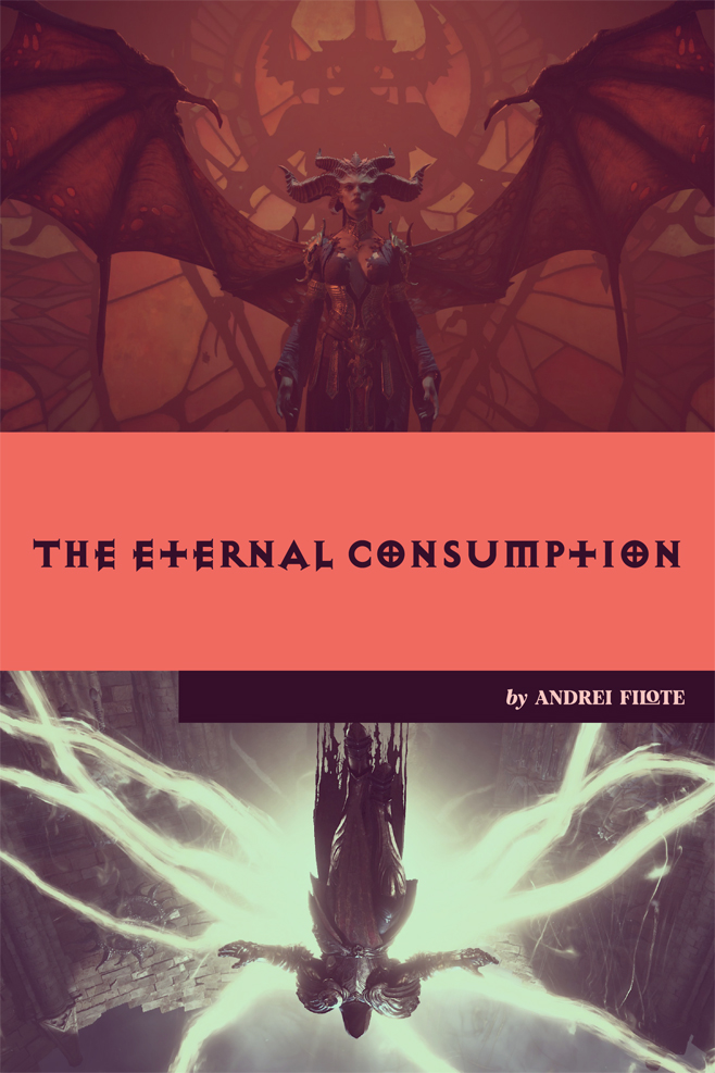 The title card for Andrei Filote's feature "The Eternal Consumption" features Lilith from Diablo IV.