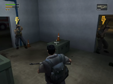 Another screenshot from Freedom Fighters where the player is in an empty room ready to order his colleagues and hope they do something close to what he's envisioning