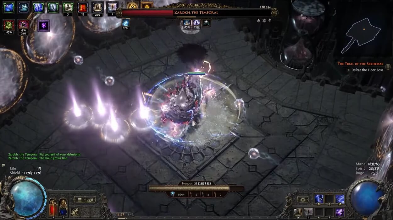 POE 2 Zarokh, the Temporal Boss Attacks