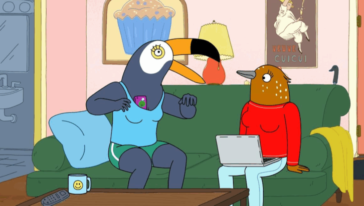 Tiffany Haddish and Ali Wong as titular Tuca & Bertie in the episode “Bird Mechanics.”