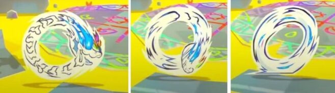 Another sketch of the sequential breakdown of Kulebra’s roll, this one showing the finishing moves where he's a spinning, circular blur.