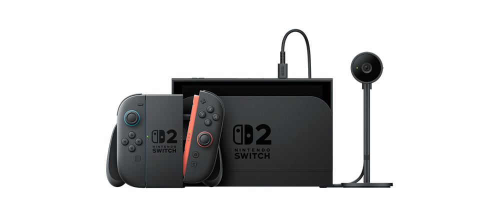 A promo shot of the Nintendo Switch 2, featuring the new camera the brand provides.