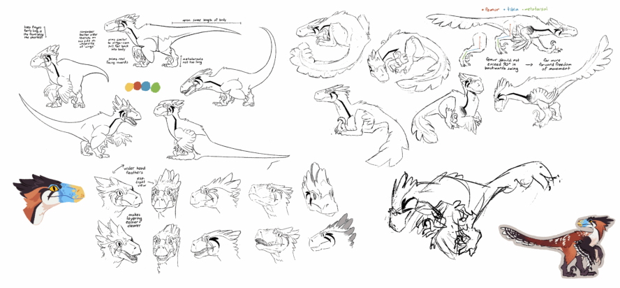Several sketches of the character Sawyer from the game Clever Girls.
