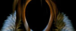 A close-up of Squall from Final Fantasy VIII, though his face is merely a black void.